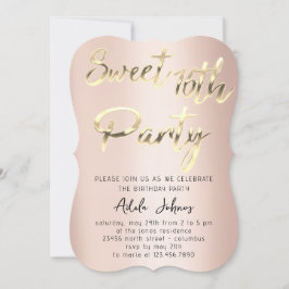Sweet 16. Instant Download Rose Gold Einladung