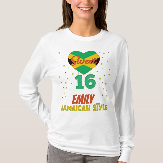 Sweet 16 Jamaican Style Birthday Girl Vacation   T-Shirt (Vorderseite)