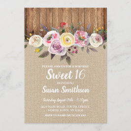 Sweet 16 Jegliche Geburtstagsparty Blumenholz Einl Einladung