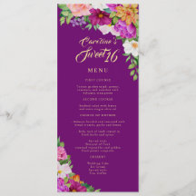 Sweet 16 Joyful Floral Watercolor Lila