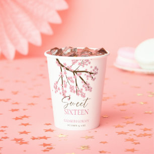 Sweet 16 Kirschblüten Geburtstagsblumenblüte Pappbecher