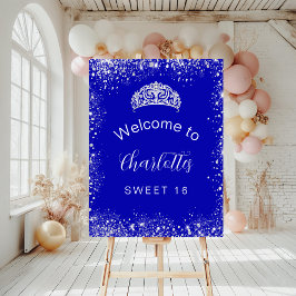 Sweet 16 königsblau silber Begrüßungszeichen