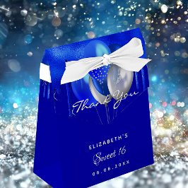 Sweet 16 königsblaue Ballons danke Geschenkschachtel