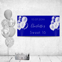 Sweet 16 königsblaue weiße Ballons Party