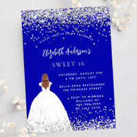 Sweet 16 königsblauen Glitzer Luxus