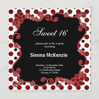 Sweet 16 Lady Bug Einladung