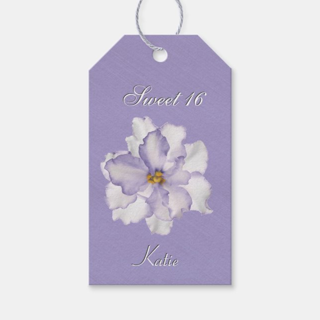 Sweet 16 Lavendel Orchid Geschenkanhänger (Vorderseite)