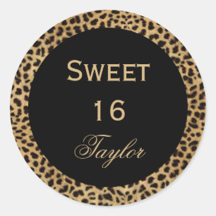 Sweet 16 Leopard Aufkleber