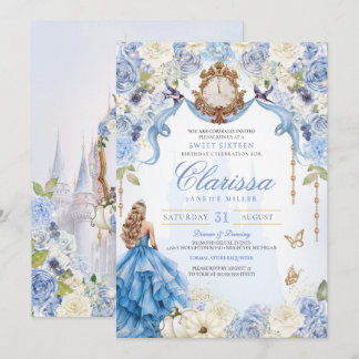 Sweet 16 Light Blue Royal Princess (V2) Elegant Einladung