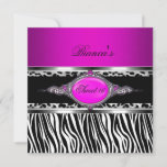 Sweet 16 Lila Pink Silver Black Zebra Leopard Einladung<br><div class="desc">Sweet 16 16 . Geburtstag Lila Pink Silver Black Zebra Leopard 16. Geburtstagsparty Elegant. Zizzago</div>