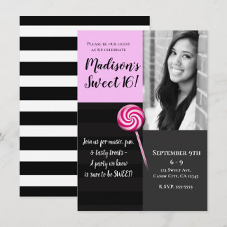 Sweet 16 Lollipop Candy Land Foto Sweet 16 Einladung