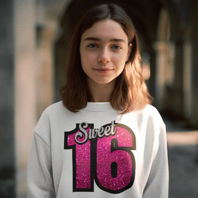 SWEET 16 MÄDCHEN GEBURTSTAG GLITZER T - Shirt (Von Creator hochgeladen)