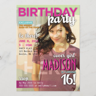 Sweet 16 Magazine Cover Geburtstag Einladung
