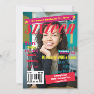 Sweet 16 Magazine Geburtstagseinladung Einladung