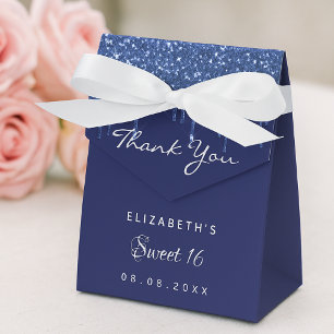 Sweet 16 Marineblau Glitzer Vielen Dank Geschenkschachtel