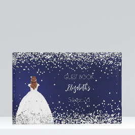 Sweet 16 marineblaue Kleidung Glitzer Party Gästebuch