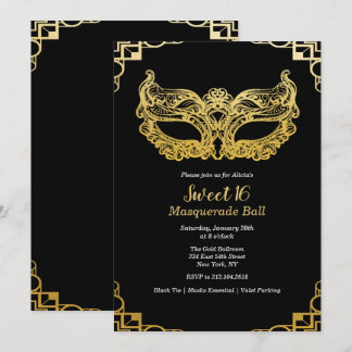 Sweet 16 Masquerade Ball Einladung