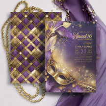 Sweet 16 Masquerade Lila Gold ID1032