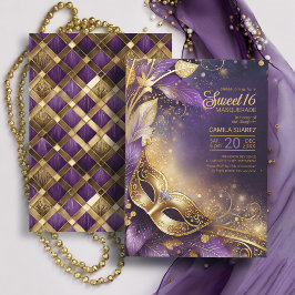 Sweet 16 Masquerade Lila Gold ID1032 Einladung