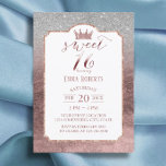 Sweet 16 Modern Foil Rose Gold Princess Crown #2 Einladung<br><div class="desc">Moderne Foil Rose Gold Princess Crown Sweet 16 Party Einladungen.</div>