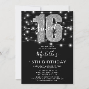 'Sweet 16' Modern Sixteen Birthday Party Foto Einladung