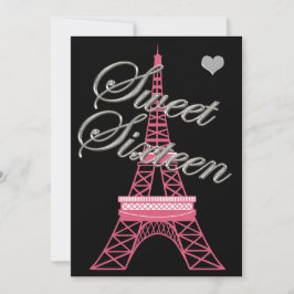 Sweet 16 Paris Eiffelturm Geburtstagsfeier Einladu Einladung