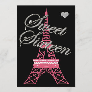 Sweet 16 Paris Eiffelturm Geburtstagsfeier Einladu Einladung