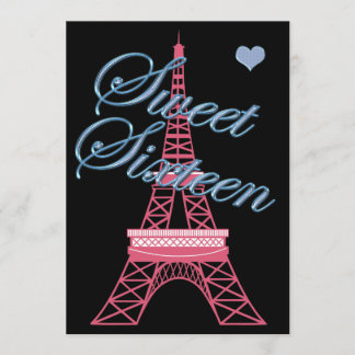 Sweet 16 Paris Eiffelturm Geburtstagsfeier Einladu Einladung