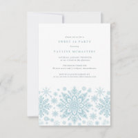 Sweet 16 Party Blue White Snowflake Winter