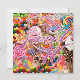 Sweet 16 Party Einladend Candy Pink Glitzer Einladung
