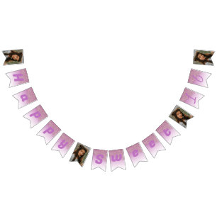 Sweet 16 Party, Falling Rose Gold Glitzer & Fotos Wimpelkette