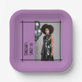 Sweet 16 Party lilac lila Foto Pappteller