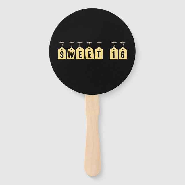 Sweet 16-Party-Lüfter Fächer (Vorderseite)