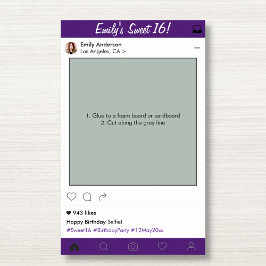 Sweet 16 Party Prop Foto Stand Frame Quinceanera Poster