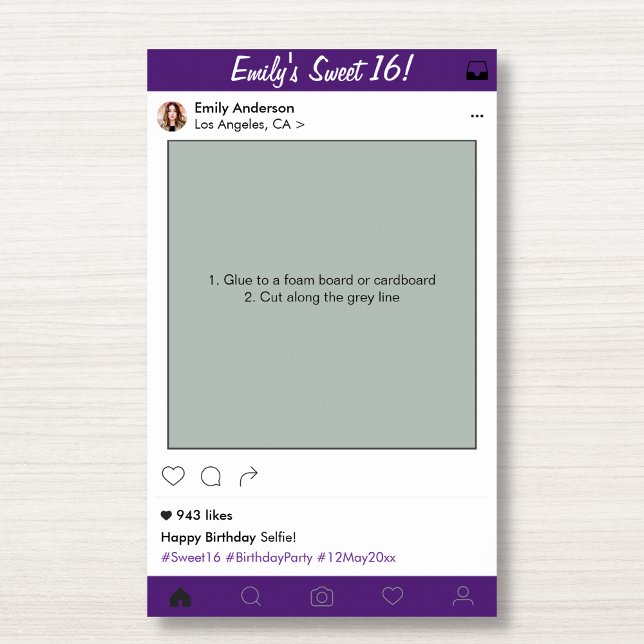 Sweet 16 Party Prop Foto Stand Frame Quinceanera Poster (Von Creator hochgeladen)