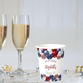 Sweet 16 patriotic USA Rot-Blau-Flagge Pappbecher