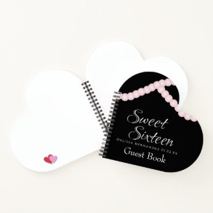 Sweet 16 Pearl Strands Guest Heart Notizbuch