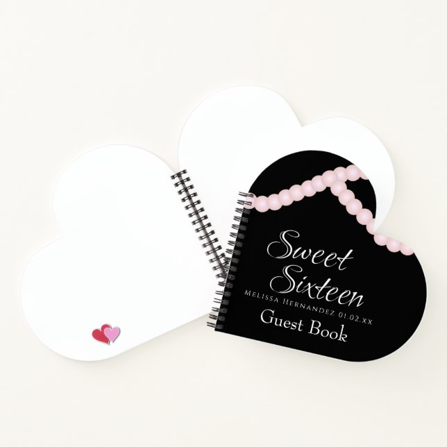 Sweet 16 Pearl Strands Guest Heart Notizbuch (Innenseite)