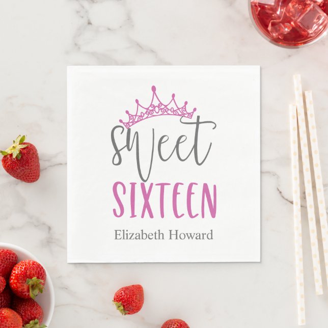 Sweet 16 Personalisiert Paper Serviette (Beispiel)