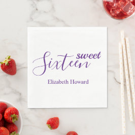 Sweet 16 Personalisiert Paper Serviette