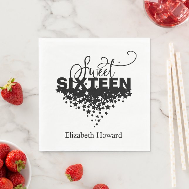 Sweet 16 Personalisiert Paper Serviette (Beispiel)