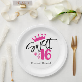 Sweet 16 Personalisiert Pappteller
