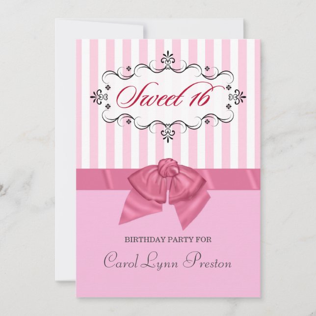 Sweet 16 - Personalisierte Einladungen zur Geburts (Vorderseite)