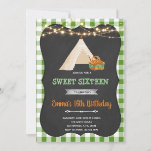 Sweet 16. Picknick-Party Einladung