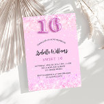 Sweet 16 pink Confetti Girl Party Einladungspostkarte<br><div class="desc">Eine moderne,  stilvolle und glamouröse Einladung für eine Girl's Sweet 16,  16. Geburtstagsparty. Ein rot rosa Hintergrund mit Konfetti. Der Name ist mit einem modernen handgeschriebenen Stilskript geschrieben. Personalisieren Sie Ihre Party-Daten und fügen Sie sie hinzu. Nummer 16 wird mit einem Schriftart im Ballonstil geschrieben,  Skript.</div>