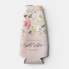 Sweet 16 Pink Floral Geburtstagsparty Flaschenkühler
