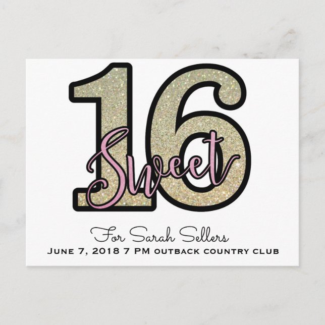 Sweet 16 Postkarten (Vorderseite)