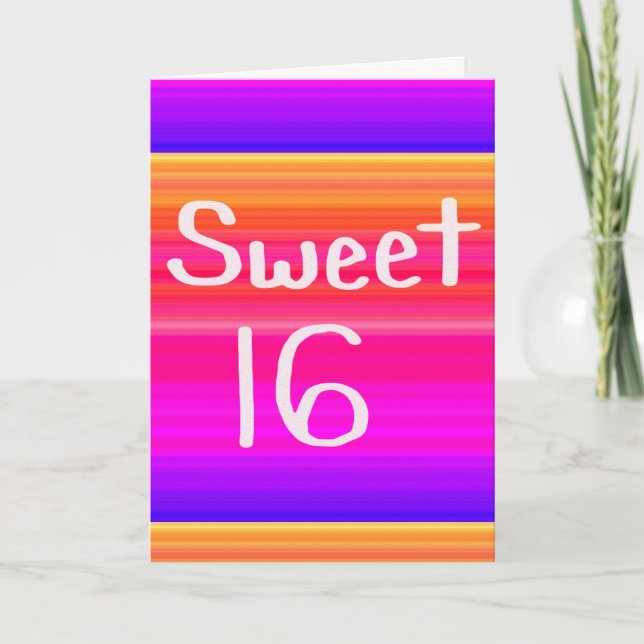 Sweet 16 Rainbow Einladung (Vorderseite)