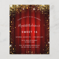 Sweet 16 Red Gold Film Theater Einladung