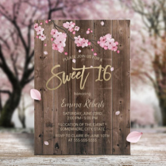 Sweet 16 Rosa Blumenkohl Blossom Barnholz Einladung